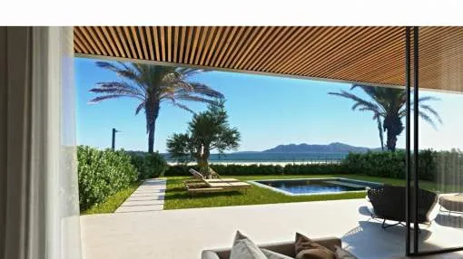 Newly built ground floor apartment in first sea line in Puerto Pollensa